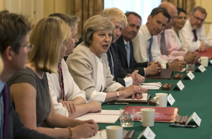 La Première ministre britannique Theresa May lors de son premier conseil des ministres le 19 juillet 2016 à Londres