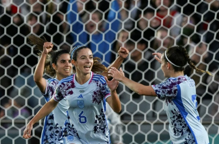 La milieu Aitana Bonmati (N.6), auteure d'un doublé pour l'Espagne face à la Suisse en huitièmes de finale, lors du Mondial, le 5 août 2023 à Auckland