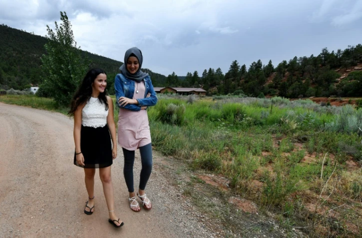  Une Palestinienne et une Israélienne dans un ranch à Santa Fe au Nouveau-Mexique (sud des Etats-Unis), le 30 juillet 2017