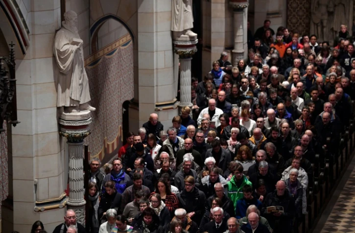 Célébration du 500e anniversaire de la Réforme en Allemagne dans l'Eglise de la Toussaint à Wittenberg, berceau du protestantisme, le 31 octobre 2017