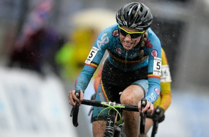 La Belge Femke Van den Driessche, lors des Championnats du monde de cyclocross, le 30 janvier 2016 à Heusden-Zolder