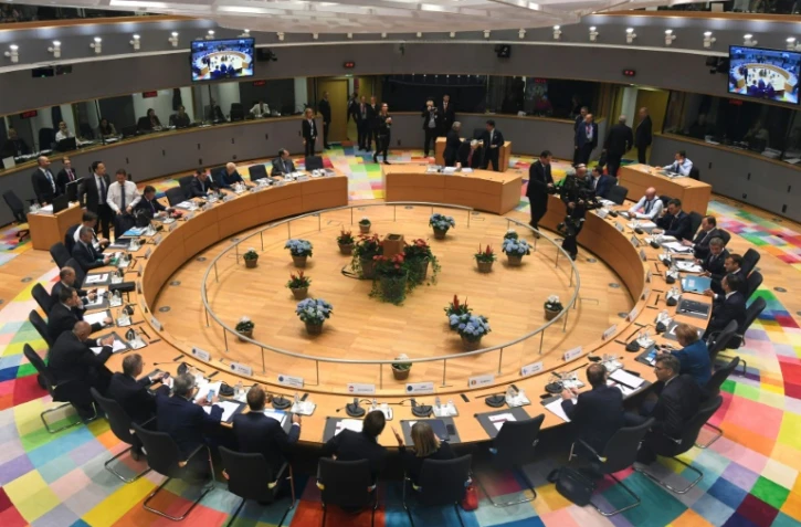Les dirigeants européens réunis pour un sommet à Bruxelles, le 17 octobre 2018