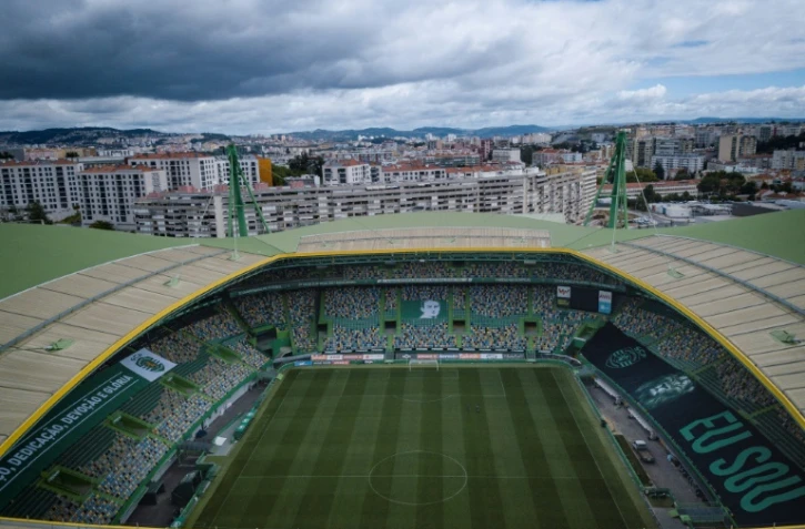 Vua aérienne du stade Alvalade de Lisbonne, qui doit accueillir le "Final 8" de la Ligue des champions, le 17 juin 2020