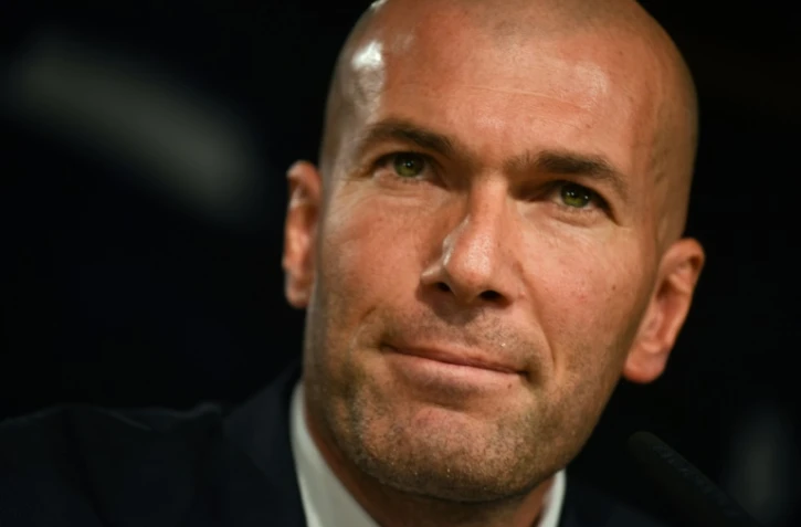 Zinédine Zidane, le nouvel entraîneur du Real Madrid, en conférence de presse le 5 janvier 2016 au stade Santiago Bernabeu à Madrid