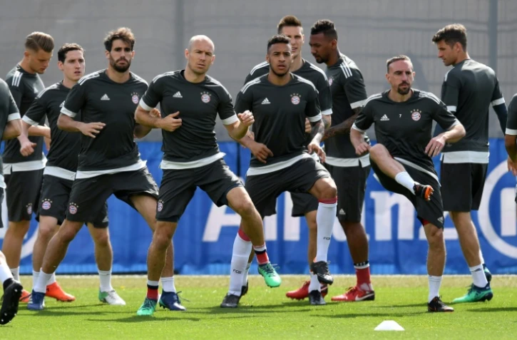 Séance d'entraînement soutenue pour le Bayern à Munich, le 24 avril 2018, à la veille d'affronter le Real Madrid en Ligue des champions