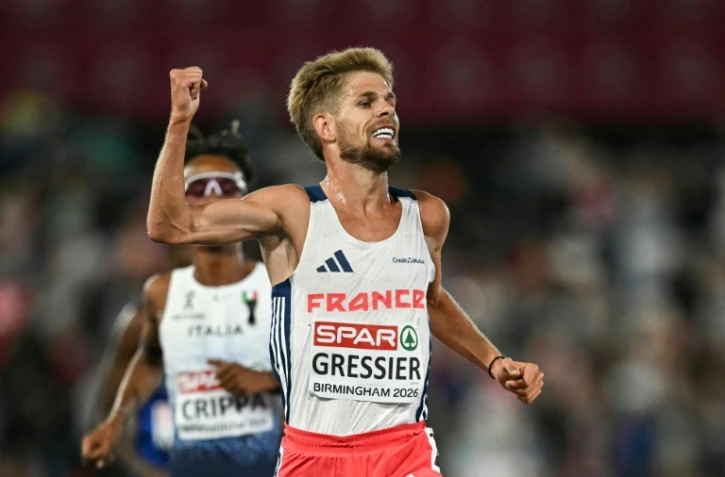 Le Français Jimmy Gressier, médaillé de bronze du 10.000 m aux Championnats d'Europe d'athlétisme, le 15 août 2026 à Birmingham