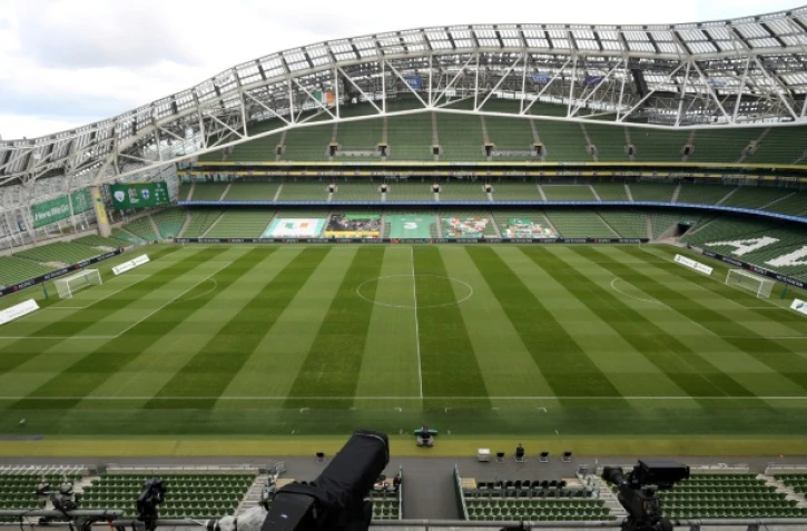 Le stade Aviva, le 6 septembre 2020 à Dublin, avant le match de Ligue des Nations entre l'Irlande et la Finlande