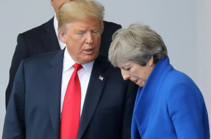 Le président américain Donald Trump et la Première ministre britannique Theresa May, à Bruxelles le 11 juillet 2018