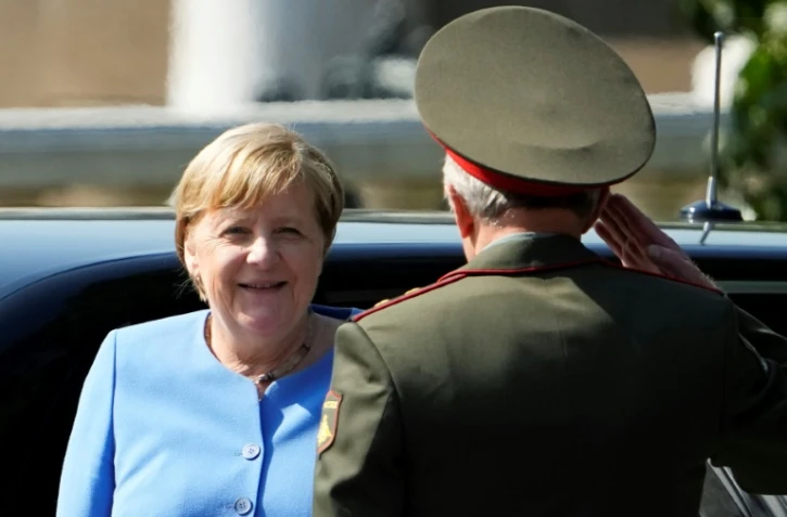 La chancelière allemande Angela Merkel en visite à Moscou le 20 août 2021