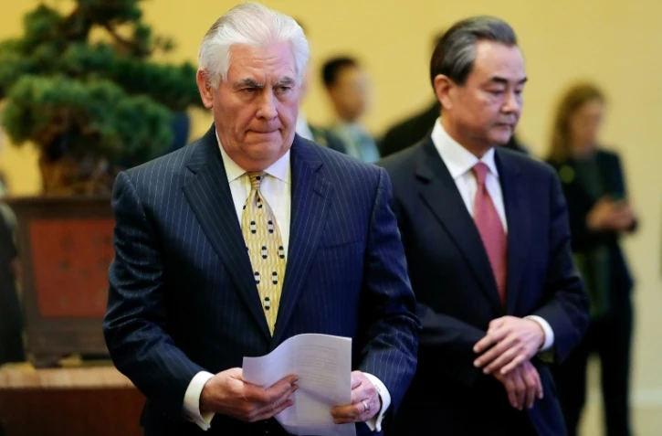 Le secrétaire d'Etat américain Rex Tillerson à Pékin, le 18 mars 2017