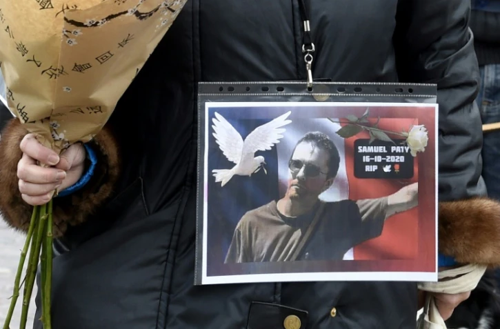 Hommage au professeur d'histoire-géographie Samuel Paty, le 18 octobre 2020 à Lille