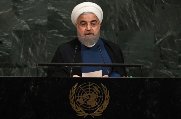Le président iranien Hassan Rohani devant l'ONU, le 20 septembre 2017 New York. 