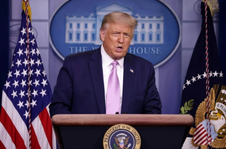 Le président américain Donald Trump lors d'une conférence de presse à la Maison blanche le 11 août 2020