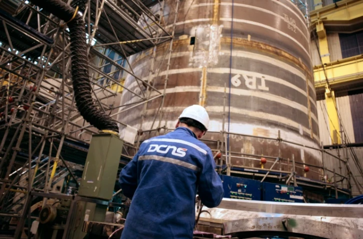 Construction d'un sous-marin Barracuda par le groupe DCNS le 22 octobre 2014 dans l'usine de Cherbourg-Octeville 