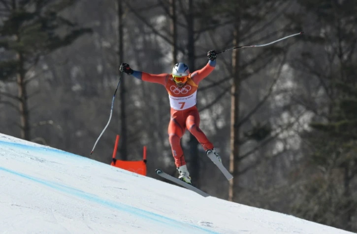 Le Norvégien Aksel Lund Svindal vainqueur de la descente des JO de Pyeongchang le 15 février 2018
