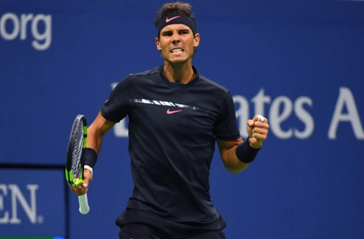 L'Espagnol Rafael Nadal face à l'Argentin Juan Martin del Potro en demi-finales de l'US Open, le 8 septembre 2017 à New York