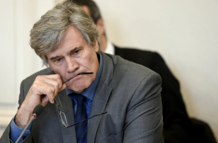 Stéphane Le Foll, ministre de l'agriculture en conférence de presse le 22 février 2016 à la préfecture de Rennes, en France