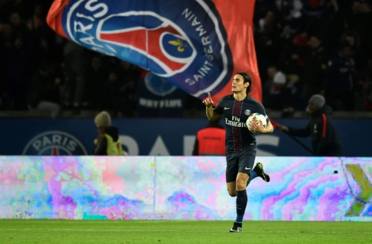 L'attaquant du PSG Edinson Cavani, auteur d'un doublé contre Nice, le 11 décembre 2016 au Parc des Princes