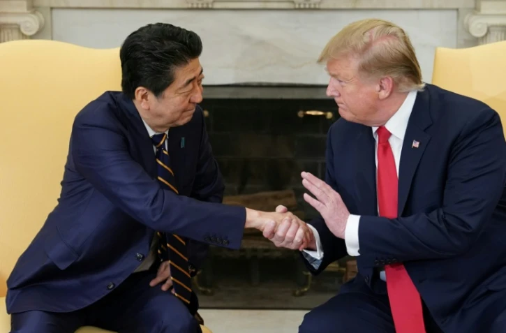 Le président américain Donald Trump et le Premier ministre japonais Shinzo Abe à la Maison Blanche le 26 avril 2019