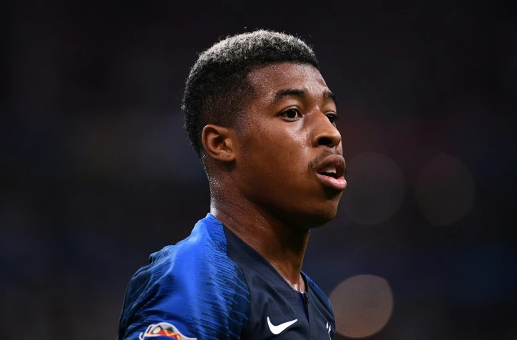 Le défenseur du PSG Presnel Kimpembe sous le maillot de l'équipe de France contre l'Allemagne, le 16 octobre 2018 au Stade de France