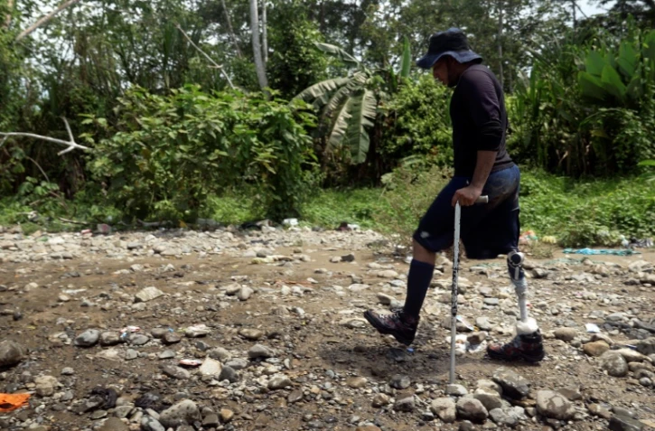 Le Vénézuélien Marcel Maldonado près de Bajo Chiquito au Panama à la sortie de la jungle du Darien, le 21 septembre 2023