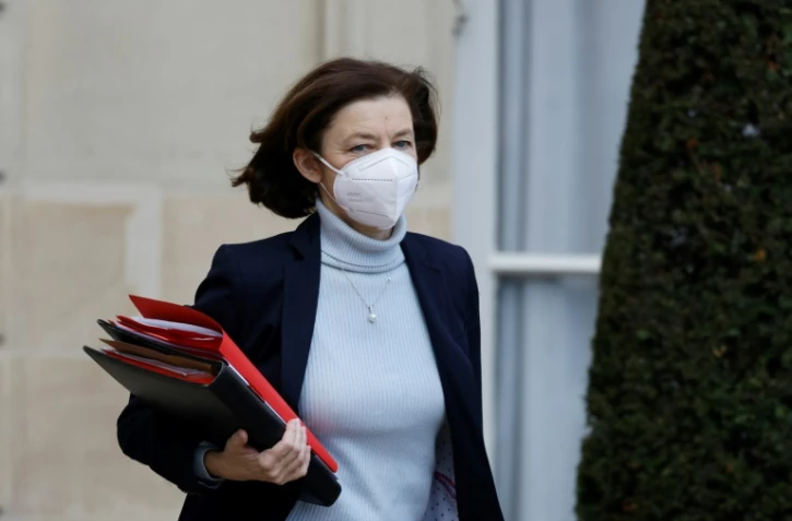 La ministre française de la Défense, Florence Parly, quitte le palais de l'Elysée après la réunion hebdomadaire du cabinet, le 9 mars 2022