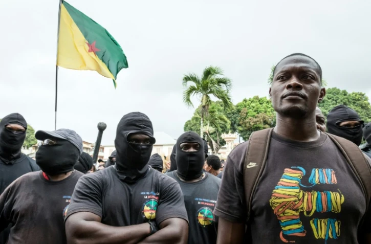 Mikael Mancée, porte-parole du collectif "500 frères" le 7 avril 2017 à Cayenne