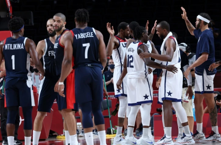 Les basketteurs français battus en finale des JO par les Etats-Unis, le 7 août 2021 à Saitama