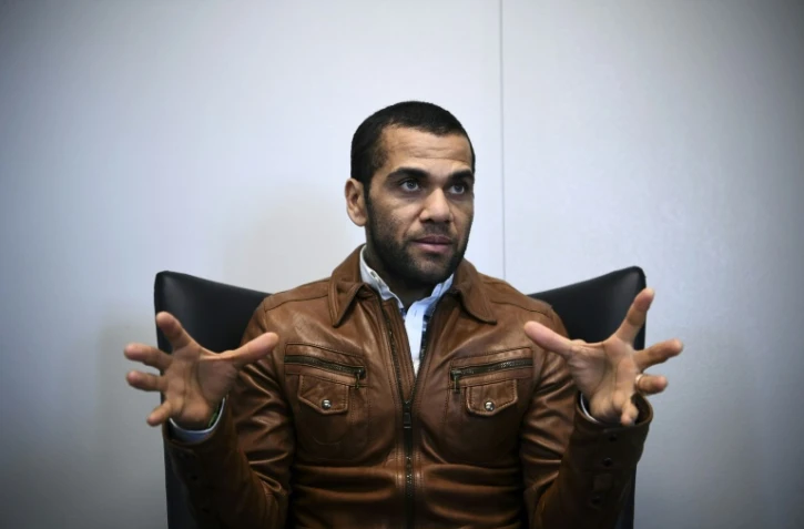 Le défenseur du Paris SG Dani Alves lors d'un entretien avec l'AFP au Camp des Loges le 4 mars 2019