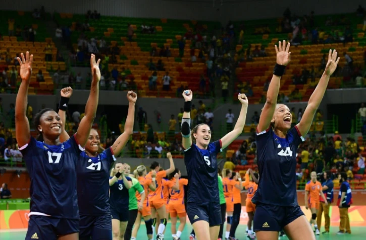 L'équipe de France féminine de handball, le 6 août 2016, à Rio, pour les JO