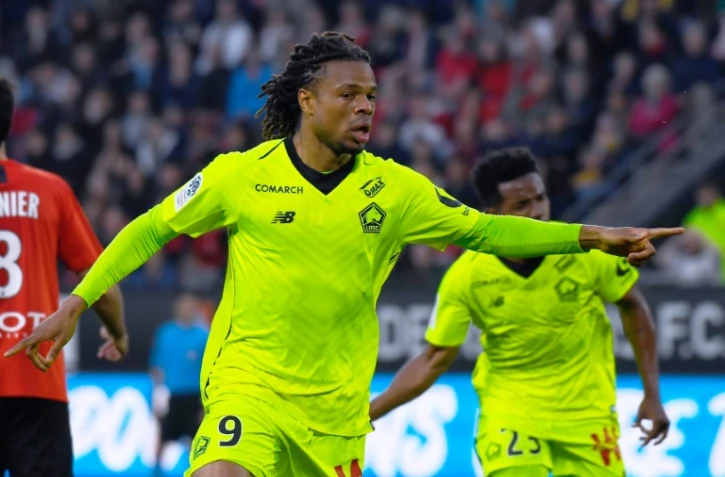 Loïc Rémy avec Lille lors d'un déplacement à Rennes en championnat de France, le 24 mai 2019