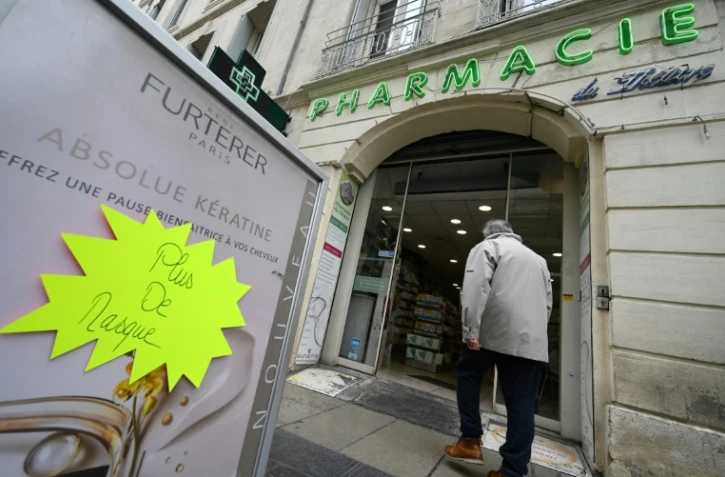 Une pharmacie à Montpellier, qui n'a plus de masques, le 3 mars 2020
