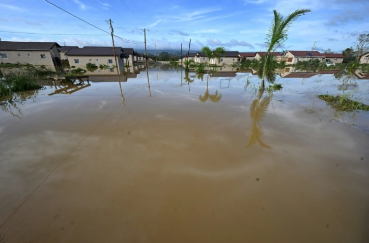 Des inondations à Sainte-Elizabeth, en Jamaïque, après le passage de l'ouragan Melissa, le 29 octobre 2025