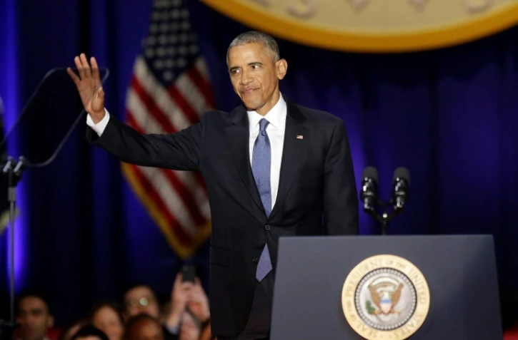 Le président Barack Obama durant son discours d'adieux à Chicago, le 10 janvier 2017
