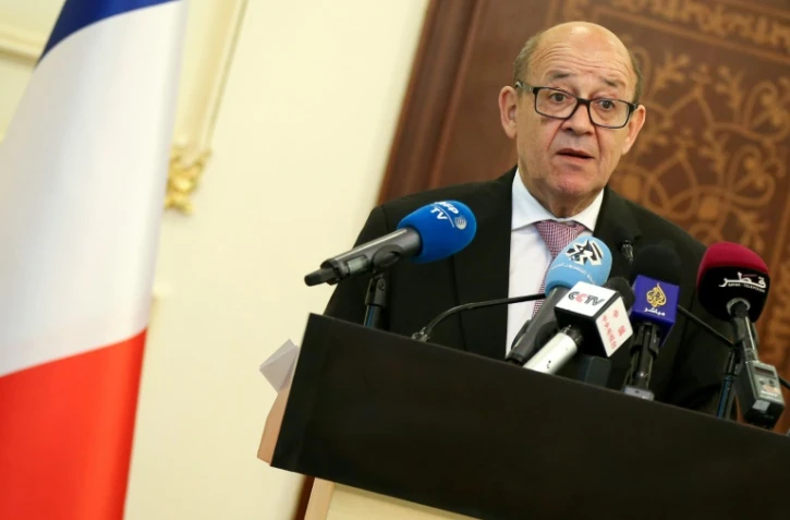 Le ministre français des Affaires étrangères Jean-Yves Le Drian à Doha, au Qatar, le 15 juillet 2017