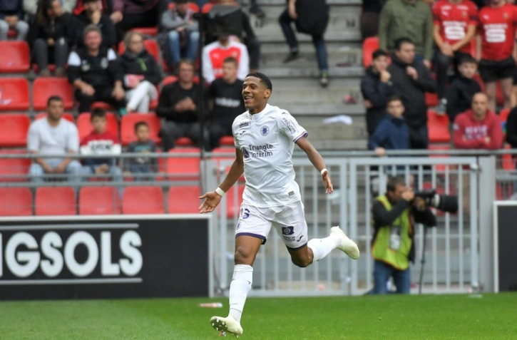 Le défenseur de Toulouse Jean-Clair Todibo (c) buteur lors du déplacement à Rennes le 30 septembre 2018