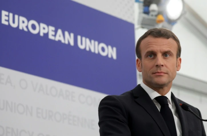 Emmanuel Macron à Sibiu (Roumanie), le 9 mai 2019