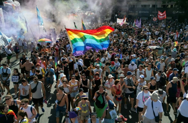 Manifestation pour la défense de la diversité et contre le président argentin ultralibéral Javier Milei, le 1er février 2025 à Buenos Aires 