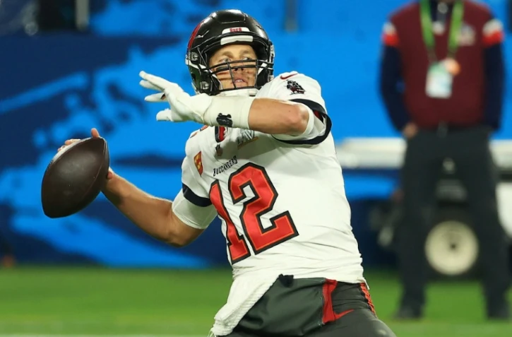 Tom Brady lors du Super Bowl Ă Tampa (Floride)