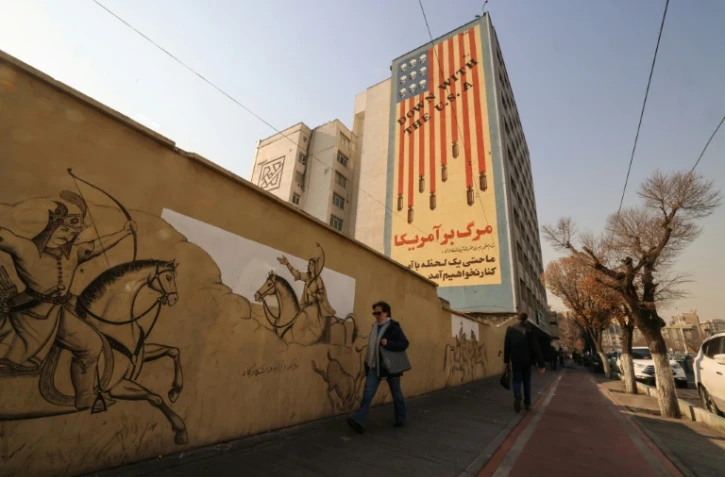 Une fresque anti américaine à Téhéran, le 6 janvier 2026