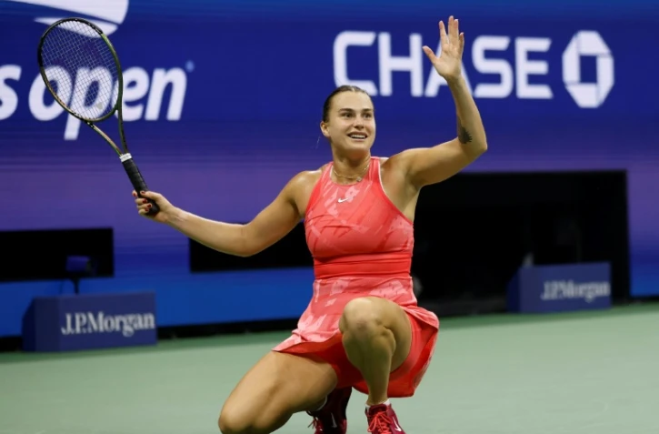 La Bélarusse Aryna Sabalenka vient de remporter la demi-finale de l'US Open contre l'Américaine Madison Keys le 7 septembre 2023 à New York