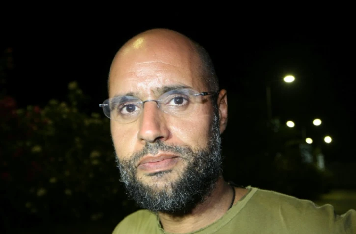 Seif al-Islam Kadhafi, l'un des fils de l'ex-dictateur libyen Mouammar Kadhafi, le 23 août 2011 à Tripoli
