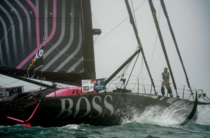 Le Britannique Alex Thomson (Hugo Boss), le 8 novembre 2020 aux Sables-d'Olonne avant le départ du Vendée Globe