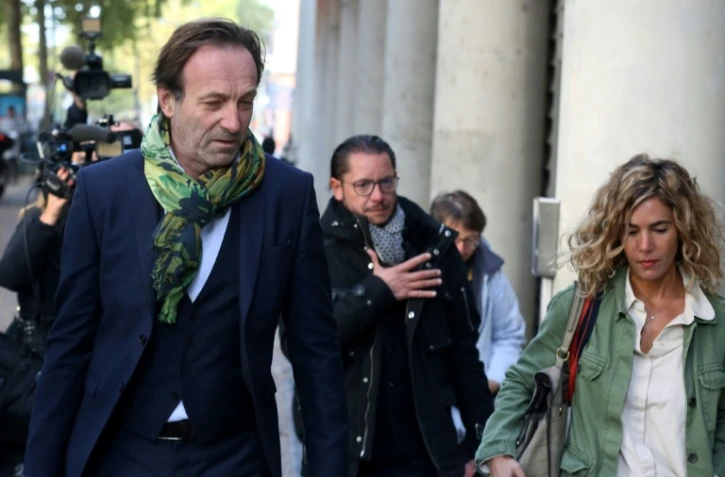 (g-d) Jean-Baptiste Alary, Alexandre Martin et Emmanuelle Franck, les avocats de Cédric Jubillar, arrivent au tribunal de Toulouse, le 15 octobre 2021