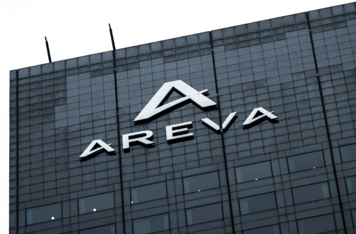 Logo d'Areva au siège social de la société située dans le quartier d'affaires de La Défense, près de Paris