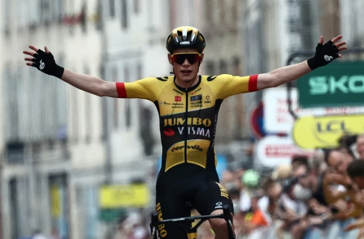 Le Danois Jonas Vingegaard, vainqueur de la 5e étape du Dauphiné, le 8 juin 2023 à Salins-Les-Bains