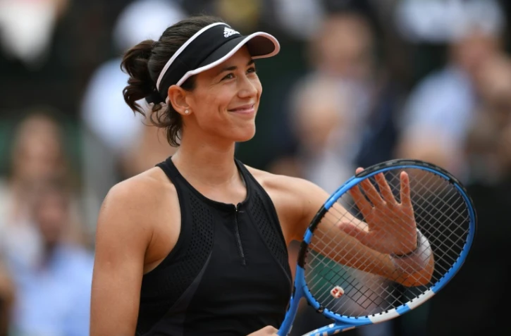 L'Espagnole Garbiñe Muguruza après sa victoire contre la Russe Maria Sharapova, le 6 juin 2018 à Roland-Garros