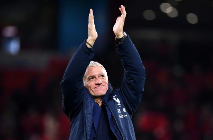 Le sélectionneur des Bleus, Didier Deschamps, à la fin du match de qualification à l'Euro 2020 face à l'Albanie, à Tirana, le 17 novembre 2019