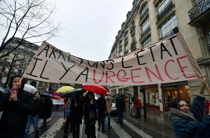 Rassemblement d'opposants à l'état d'urgence, le 30 janvier 2016 à Paris