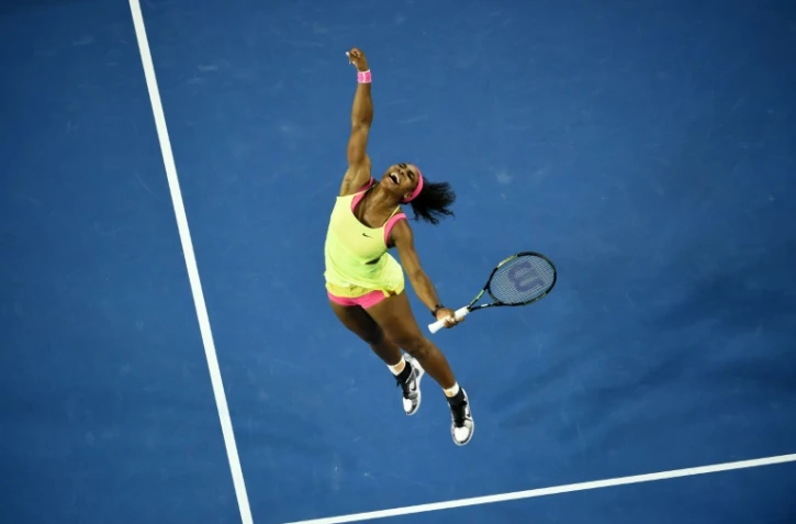 L'Américaine Serena Williams après sa victoire en finale de l'Open d'Australie de tennis le 31 janvier 2015 à Melbourne